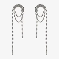 Bijoux Bar Silver Tone Womens Glass Drop Earrings