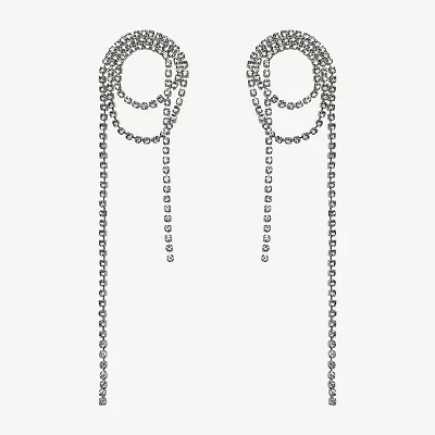 Bijoux Bar Silver Tone Womens Glass Drop Earrings