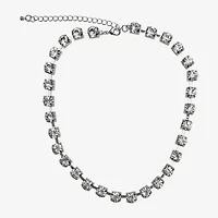 Bijoux Bar Silver Tone Womens 16 Inch Collar Necklace