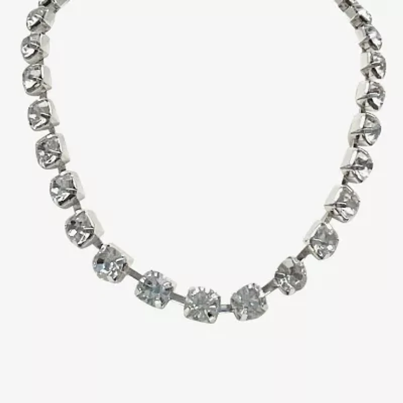 Bijoux Bar Silver Tone Womens 16 Inch Collar Necklace