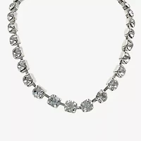 Bijoux Bar Silver Tone Womens 16 Inch Collar Necklace