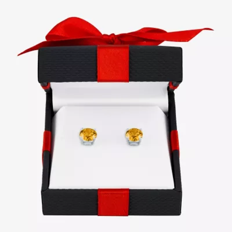 Gemstone Sterling Silver 7mm Stud Earrings