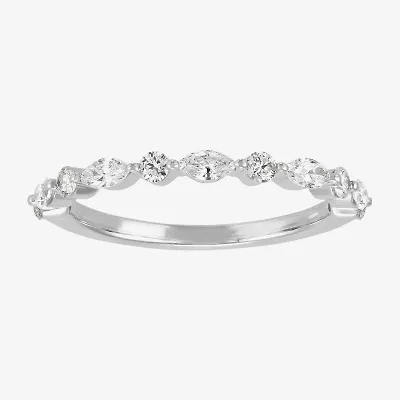 (H-I / Si1-Si2) Womens 1/2 CT. T.W. Lab Grown White Diamond 10K Gold Wedding Band