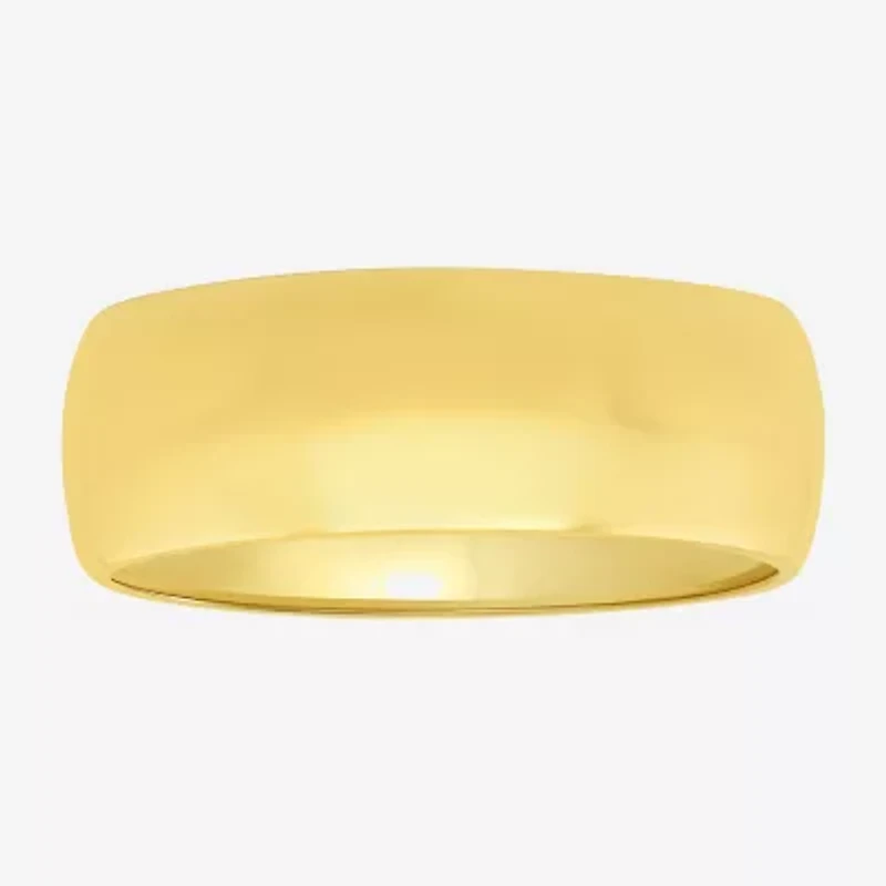 Mens 8MM 14K Gold Over Silver Wedding Band