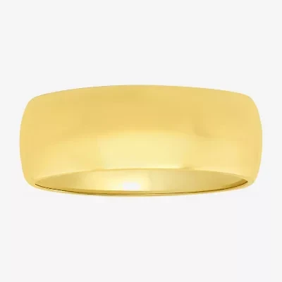 Mens 8MM 14K Gold Over Silver Wedding Band