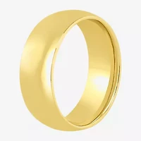 Mens 8MM 14K Gold Over Silver Wedding Band