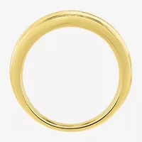 (H-I / I2-I3) Mens 1/10 CT. T.W. Natural White Diamond 14K Gold Over Silver Wedding Band
