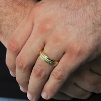 (H-I / I2-I3) Mens 1/10 CT. T.W. Natural White Diamond 14K Gold Over Silver Wedding Band