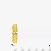 (H-I / I2-I3) Mens Diamond Accent Natural White 14K Gold Over Silver Wedding Band