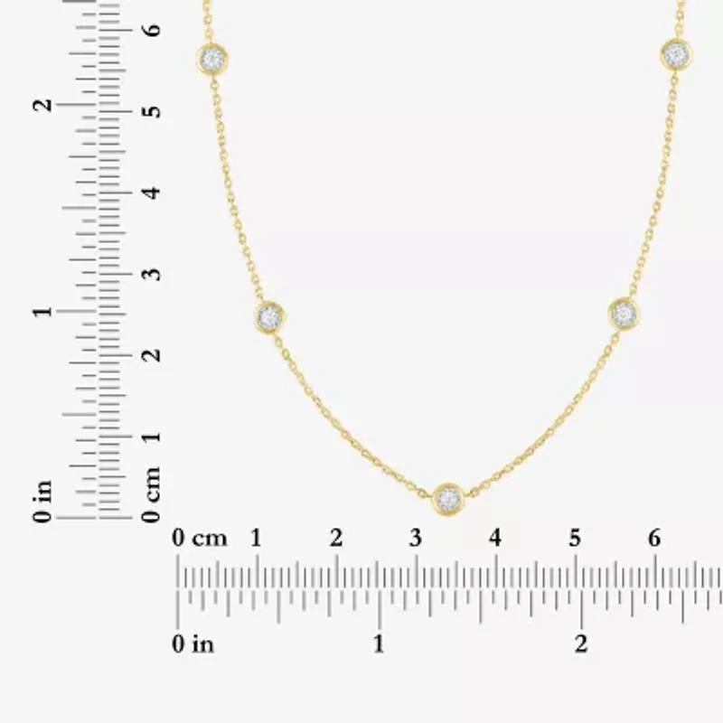 Yes, Please! (G-H, Si2-I1) Womens 1/4 CT. T.W. Lab Grown White Diamond Sterling Silver Round 18 Inch Pendant Necklace