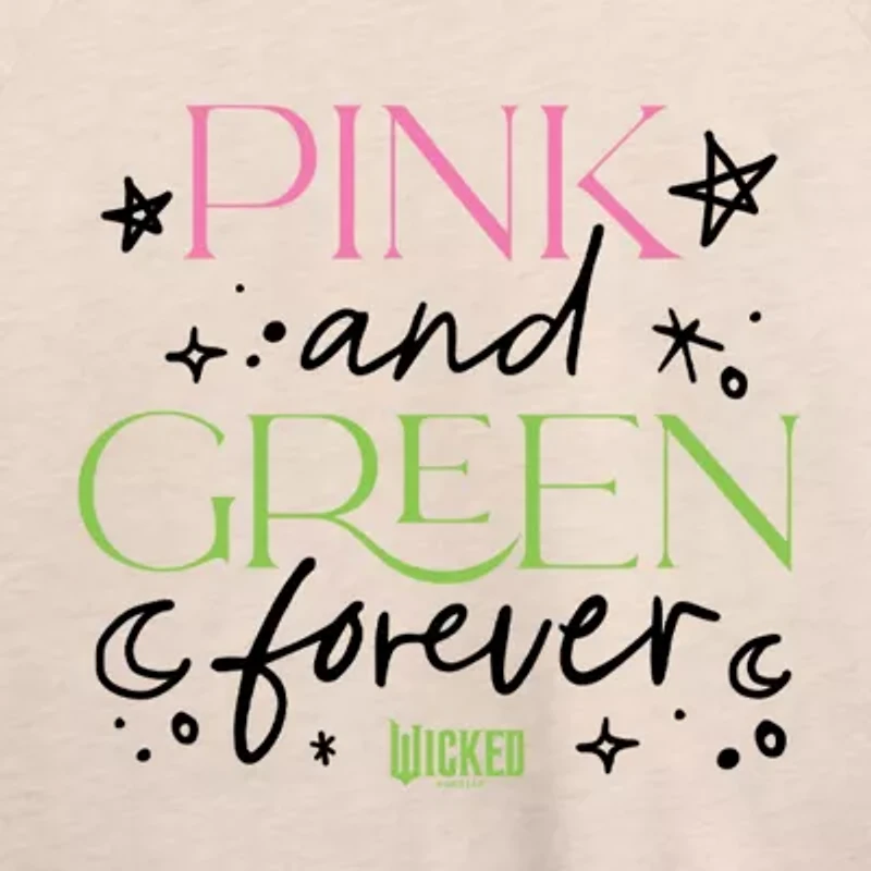 Wicked Pink And Green Womens Boat Neck Long Sleeve Regular Fit Graphic T-Shirt