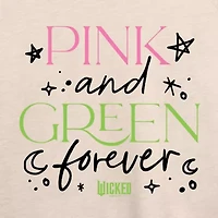 Wicked Pink And Green Womens Boat Neck Long Sleeve Regular Fit Graphic T-Shirt