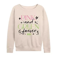 Wicked Pink And Green Womens Boat Neck Long Sleeve Regular Fit Graphic T-Shirt