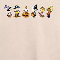 Womens Boat Neck Long Sleeve Regular Fit Peanuts Graphic T-Shirt