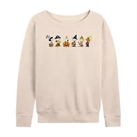 Womens Boat Neck Long Sleeve Regular Fit Peanuts Graphic T-Shirt