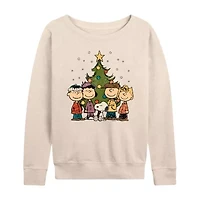 Womens Boat Neck Long Sleeve Regular Fit Peanuts Graphic T-Shirt