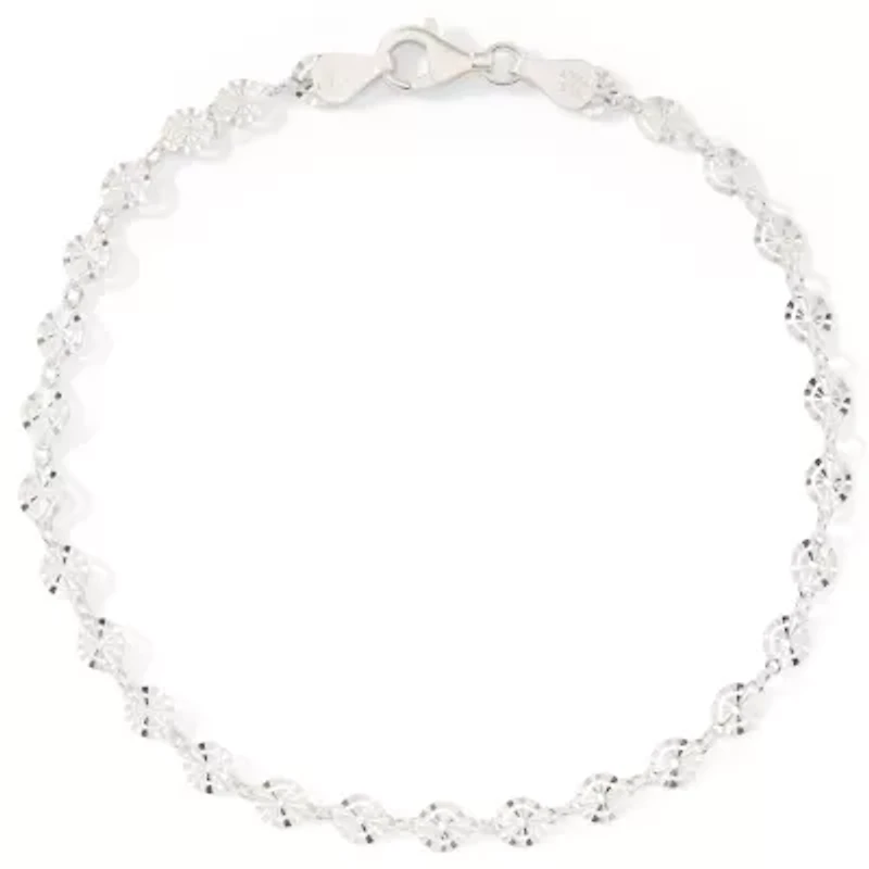 Sterling Silver Circle-Design Ankle Bracelet