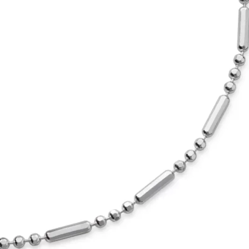 18" Bar & Bead Sterling Silver Chain