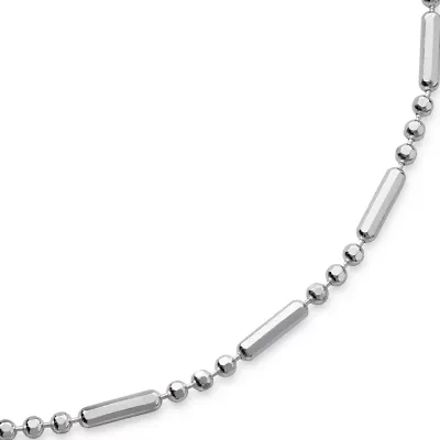 18" Bar & Bead Sterling Silver Chain