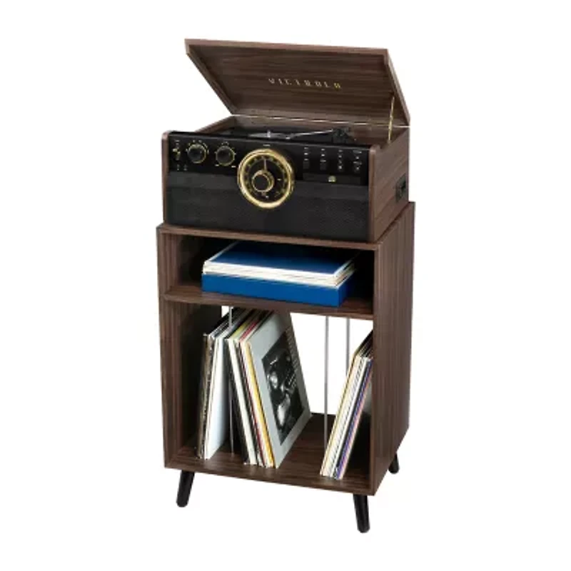 Victrola VTA-270S-ESP Entertainment Stand with Record Holder