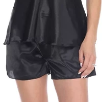White Mark Satin Womens Round Neck Sleeveless 2-pc. Pajama Sets