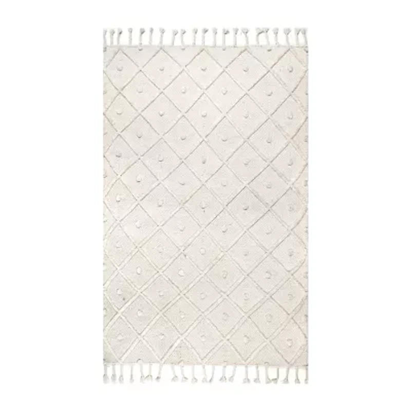 nuLoom Jinny Trellis Tassel Loomed Rug
