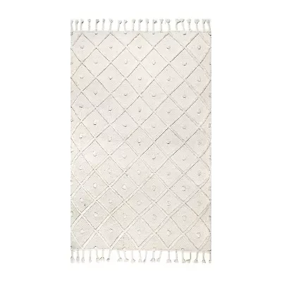 nuLoom Jinny Trellis Tassel Loomed Rug