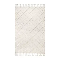 nuLoom Jinny Trellis Tassel Loomed Rug