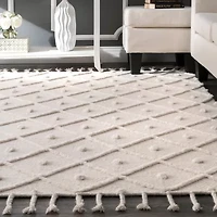 nuLoom Jinny Trellis Tassel Loomed Rug