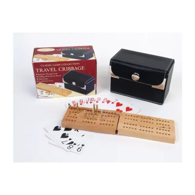 John N. Hansen Co. Travel Cribbage Game With Playing Cards Board Game