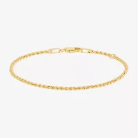 14K Gold 5 1/2 Inch Hollow Rope Chain Bracelet