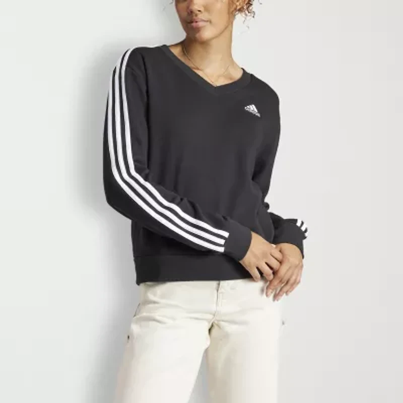 adidas Womens V Neck Long Sleeve Sweatshirt