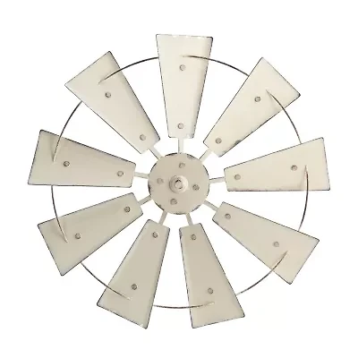 Glitzhome Vintage Beige Metal Wind Spinner Metal Wall Art
