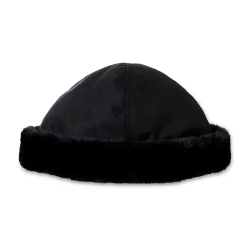 Isotoner Microsuede W/Fur Mens Beanie