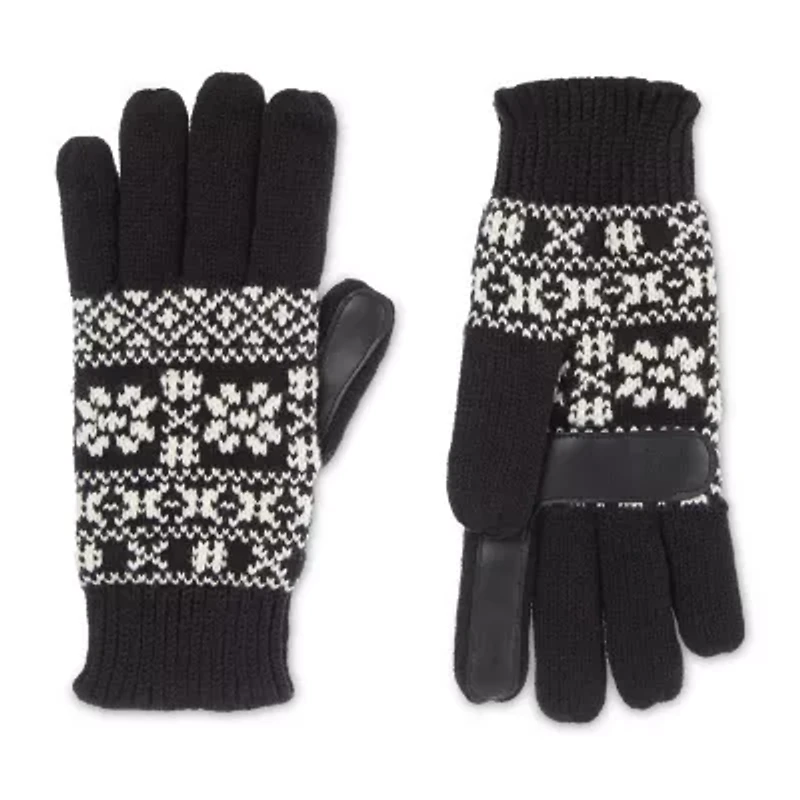 Isotoner Smartd/Smartouch Fairisle Knit Gloves