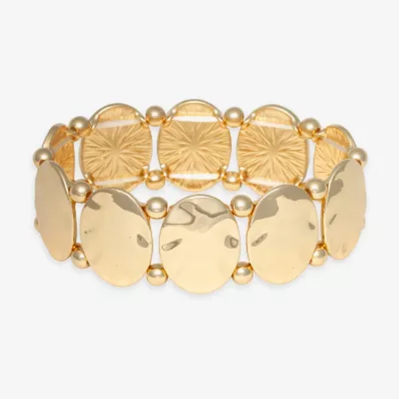 Bold Elements Gold Tone Womens Stretch Bracelet
