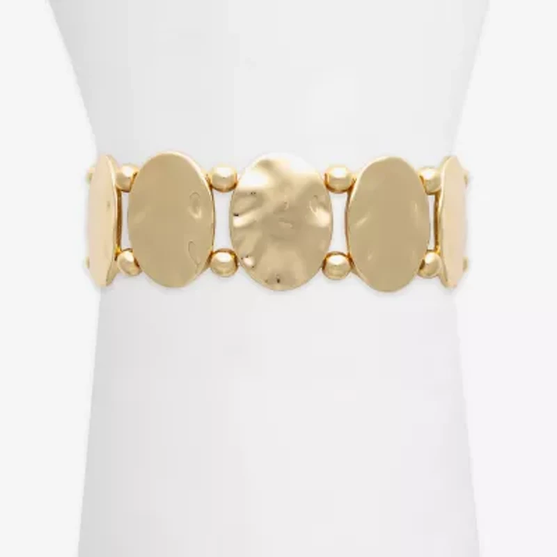 Bold Elements Gold Tone Womens Stretch Bracelet