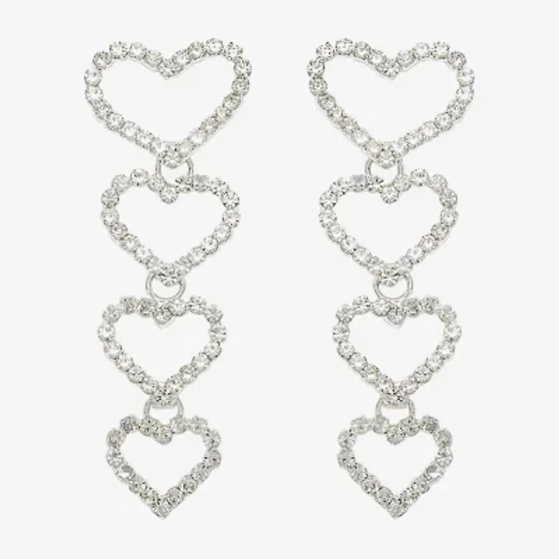 Mixit Womens Heart Drop Earrings
