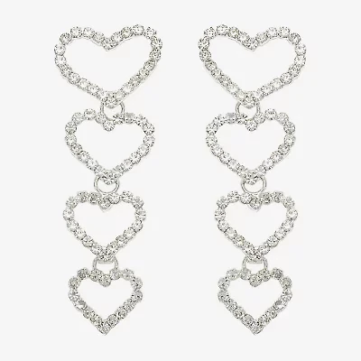 Mixit Womens Heart Drop Earrings