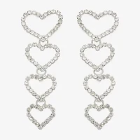 Mixit Womens Heart Drop Earrings