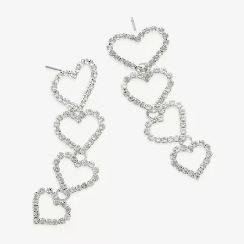 Mixit Womens Heart Drop Earrings