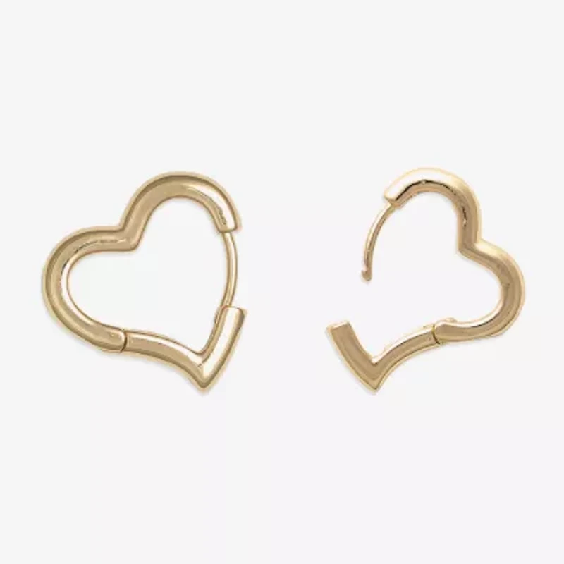 Mixit Womens Stainless Steel 20mm Heart Hypoallergenic Hoop Earrings