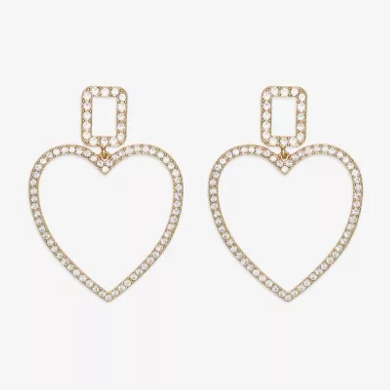 Mixit Womens Heart Hypoallergenic Drop Earrings