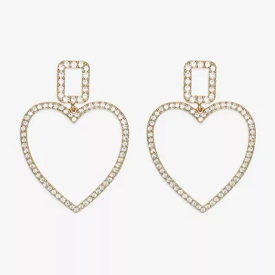 Mixit Womens Heart Hypoallergenic Drop Earrings