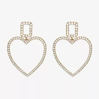 Mixit Womens Heart Hypoallergenic Drop Earrings
