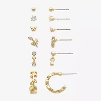Mixit Womens Cubic Zirconia Hypoallergenic 5 Pair Earring Set
