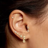 Mixit Womens Cubic Zirconia Hypoallergenic 5 Pair Earring Set