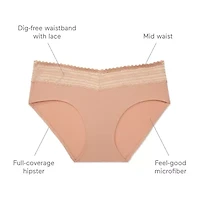 Warners® No Pinching, No Problems® Dig-Free Comfort Waist with Lace Microfiber Hipster- 5609J