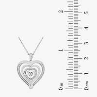 Limited Quantities! Womens 1/ CT. T.W. Natural White Diamond Sterling Silver Heart 18 Inch Pendant Necklace