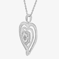 Limited Quantities! Womens 1/ CT. T.W. Natural White Diamond Sterling Silver Heart 18 Inch Pendant Necklace